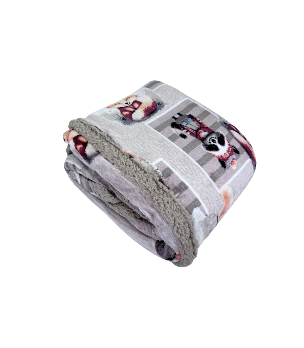 AMICI DEL BOSCO Plaid Divano Coperta Letto in caldo e morbido Pile da 340 gr mq con Retro Agnellato DIS.8