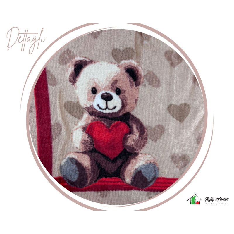 ORSETTI LOVE Plaid Divano Coperta Letto in caldo e morbido Pile da 340 gr mq con Retro Agnellato DIS.6