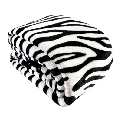 ZEBRATO Plaid Divano Coperta Letto in caldo e morbido Pile da 340 gr mq con Retro Agnellato Animalier