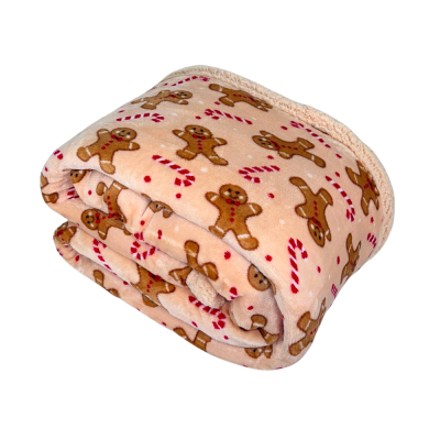 GINGER BEIGE Plaid Divano Coperta Letto in caldo e morbido Pile da 340 gr mq con Retro Agnellato