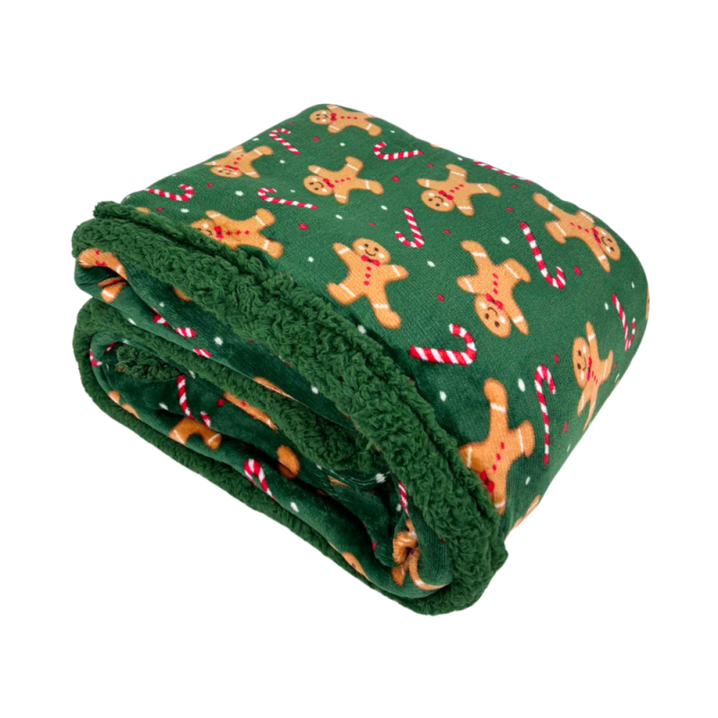 GINGER VERDE Plaid Divano Coperta Letto in caldo e morbido Pile da 340 gr mq con Retro Agnellato