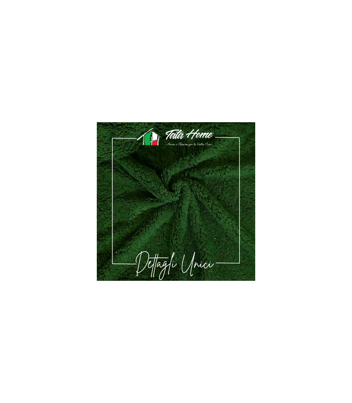 GINGER VERDE Plaid Divano Coperta Letto in caldo e morbido Pile da 340 gr mq con Retro Agnellato