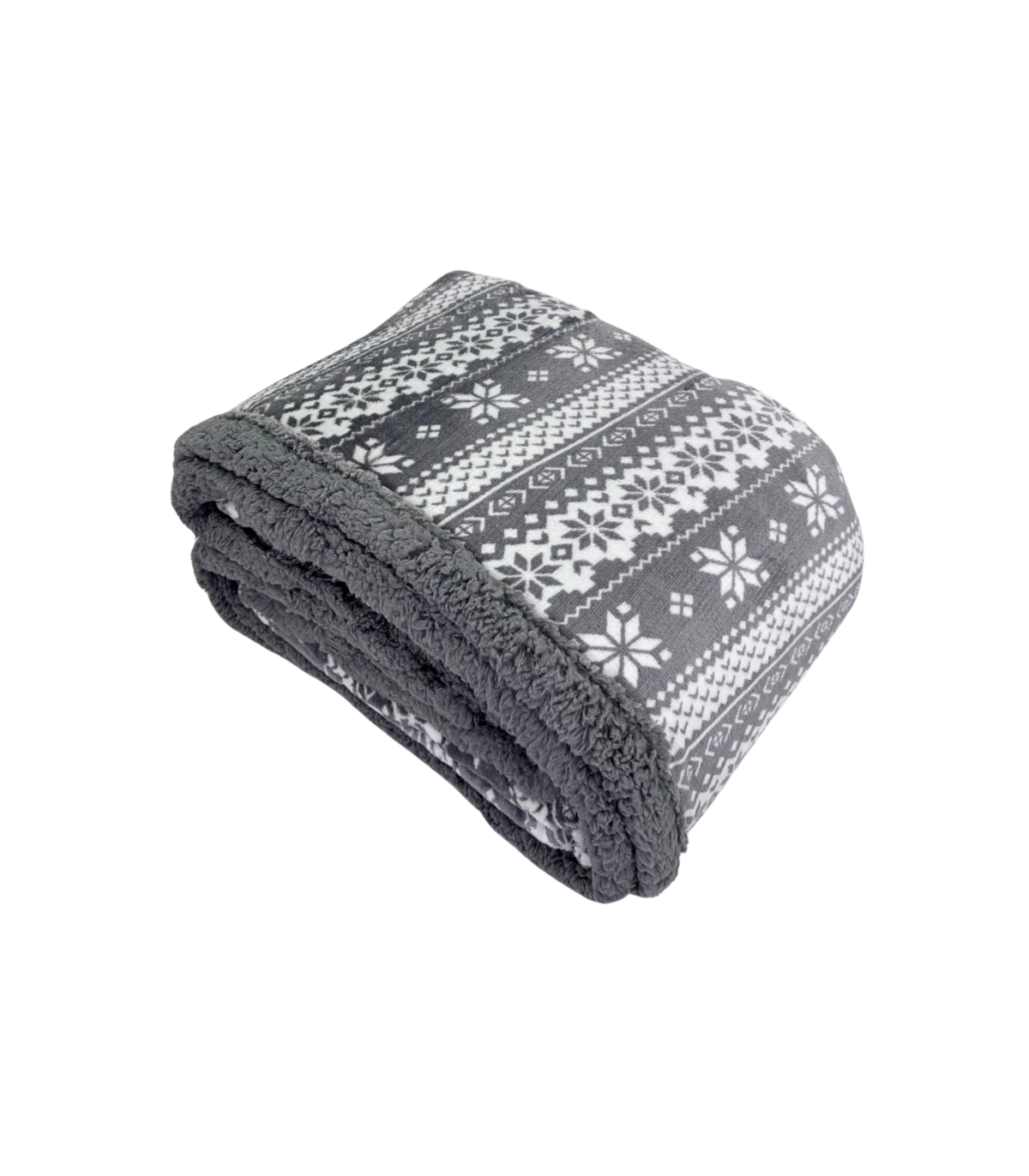 LAPPONIA GRIGIO Plaid Divano Coperta Letto in caldo e morbido Pile da 340 gr mq con Retro Agnellato