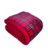 SCOZZESE ROSSO Plaid Divano Coperta Letto in caldo e morbido Pile da 340 gr mq con Retro Agnellato