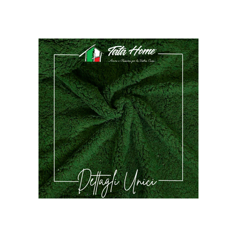 SCOZZESE VERDE Plaid Divano Coperta Letto in caldo e morbido Pile da 340 gr mq con Retro Agnellato