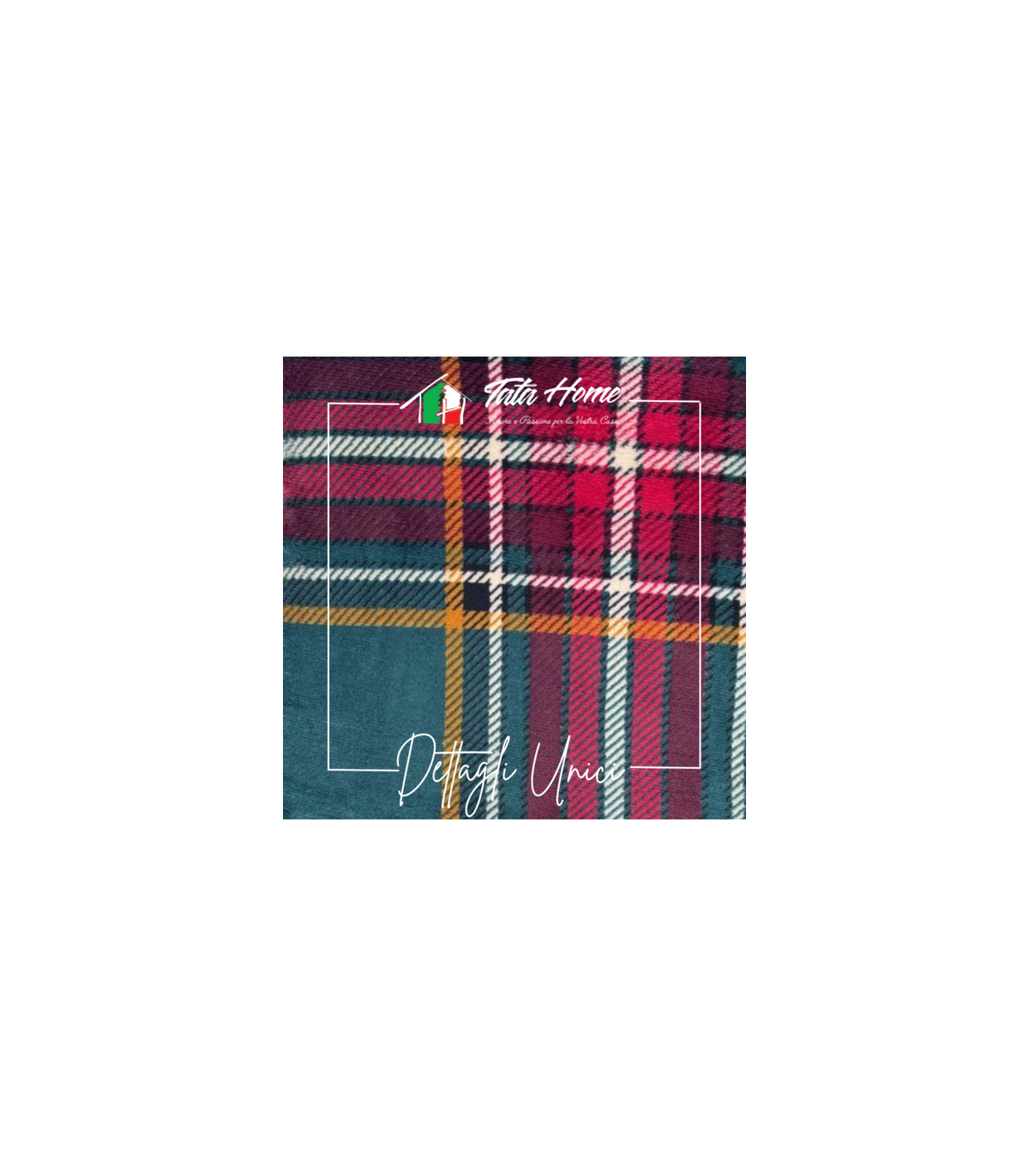 SCOZZESE VERDE Plaid Divano Coperta Letto in caldo e morbido Pile da 340 gr mq con Retro Agnellato