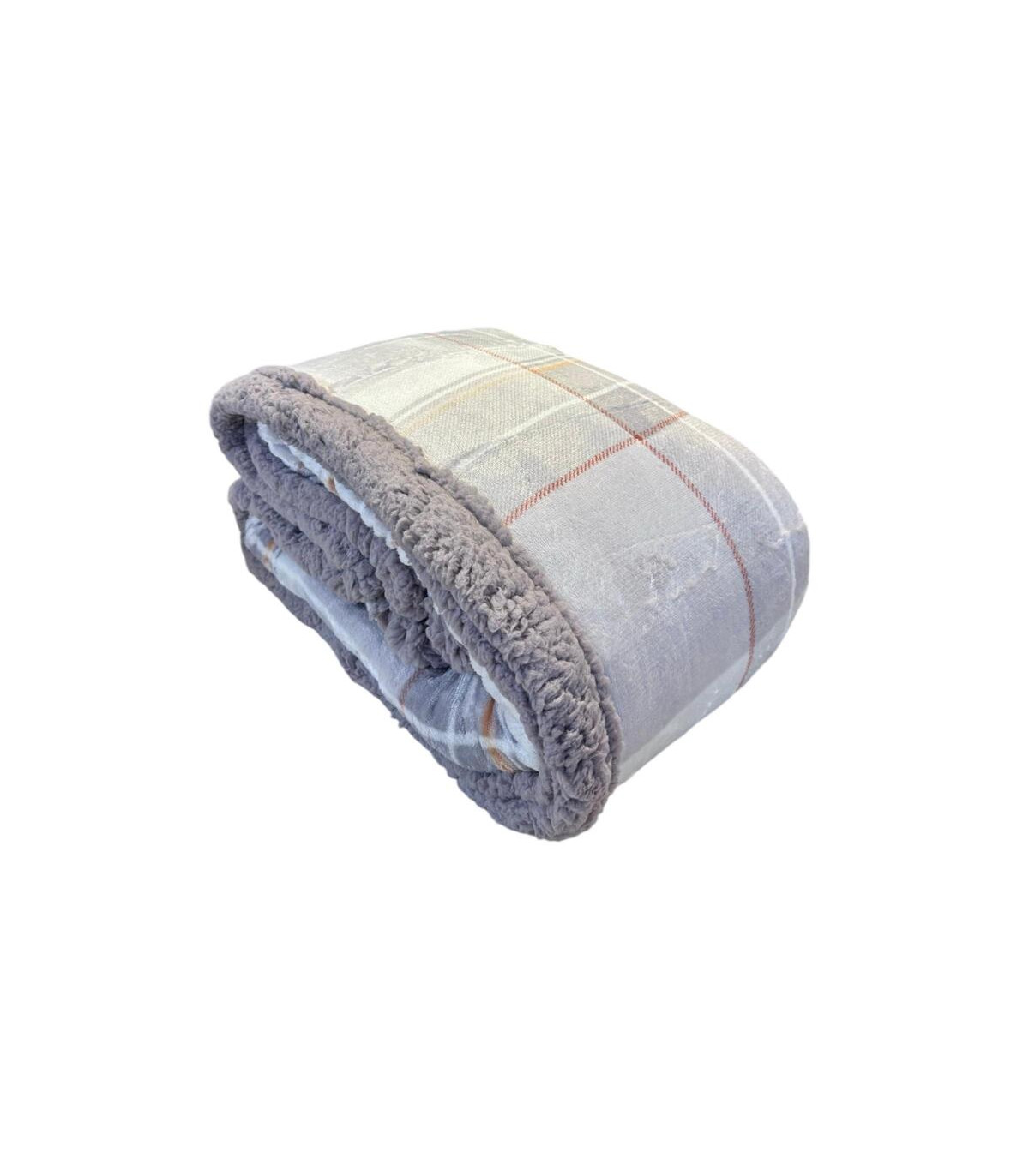 SCOZZESE BEIGE Plaid Divano Coperta Letto in caldo e morbido Pile da 340 gr mq con Retro Agnellato
