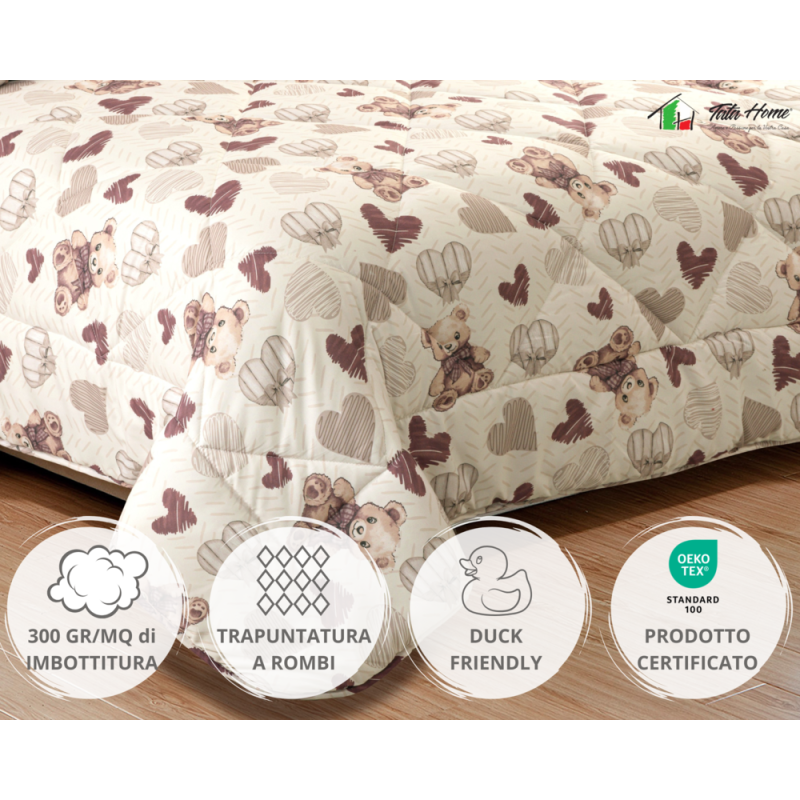 Tata Home Trapunta Invernale Animalier in Morbida e Calda