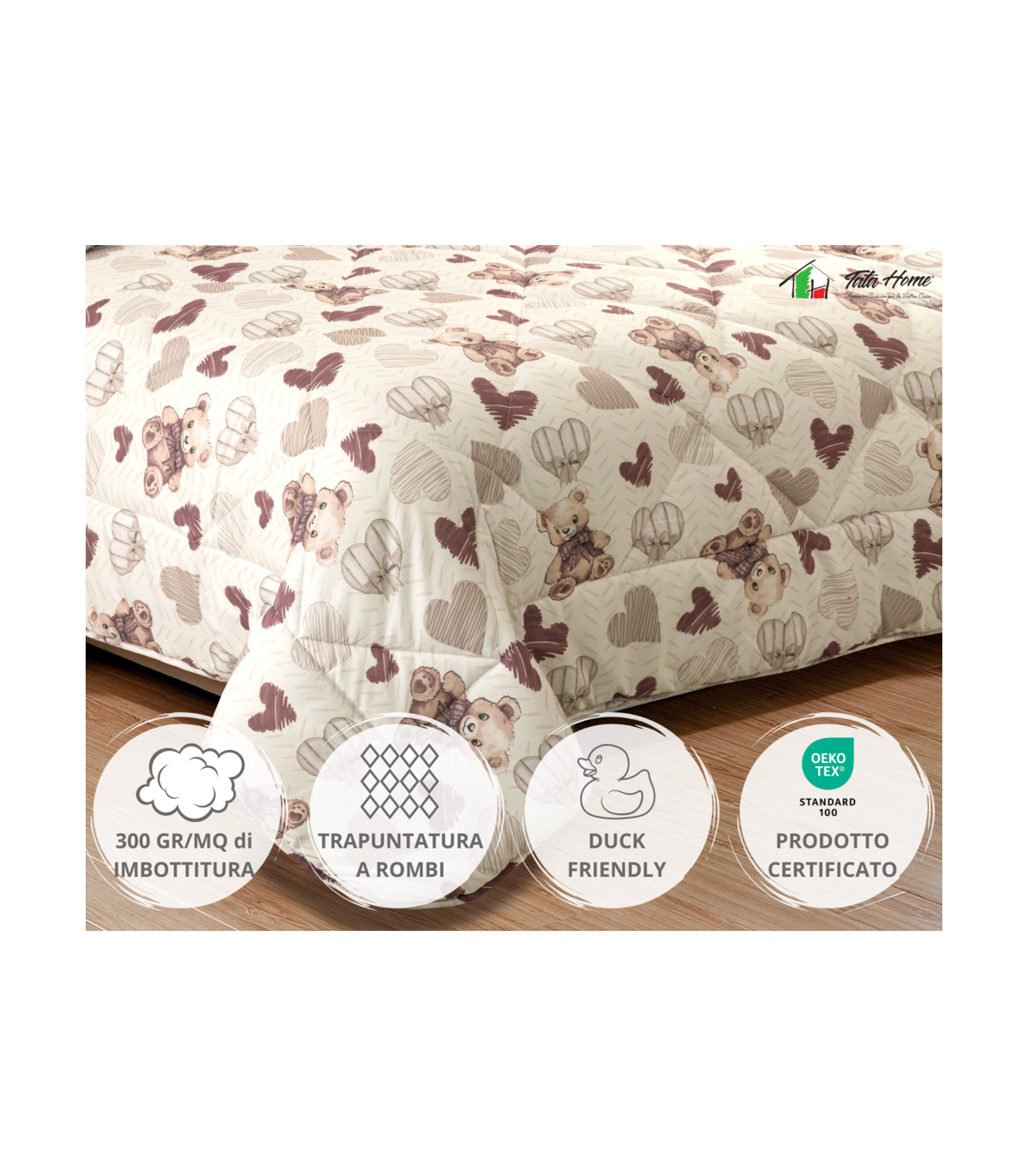 Tata Home Trapunta Invernale Animalier in Morbida e Calda