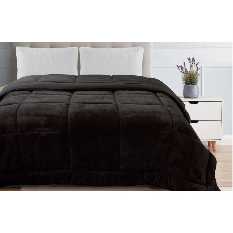 Trapunta Invernale MATRIMONIALE 260x260 cm  in Tessuto Flannel Effetto Velluto HEIDI 3 Colori