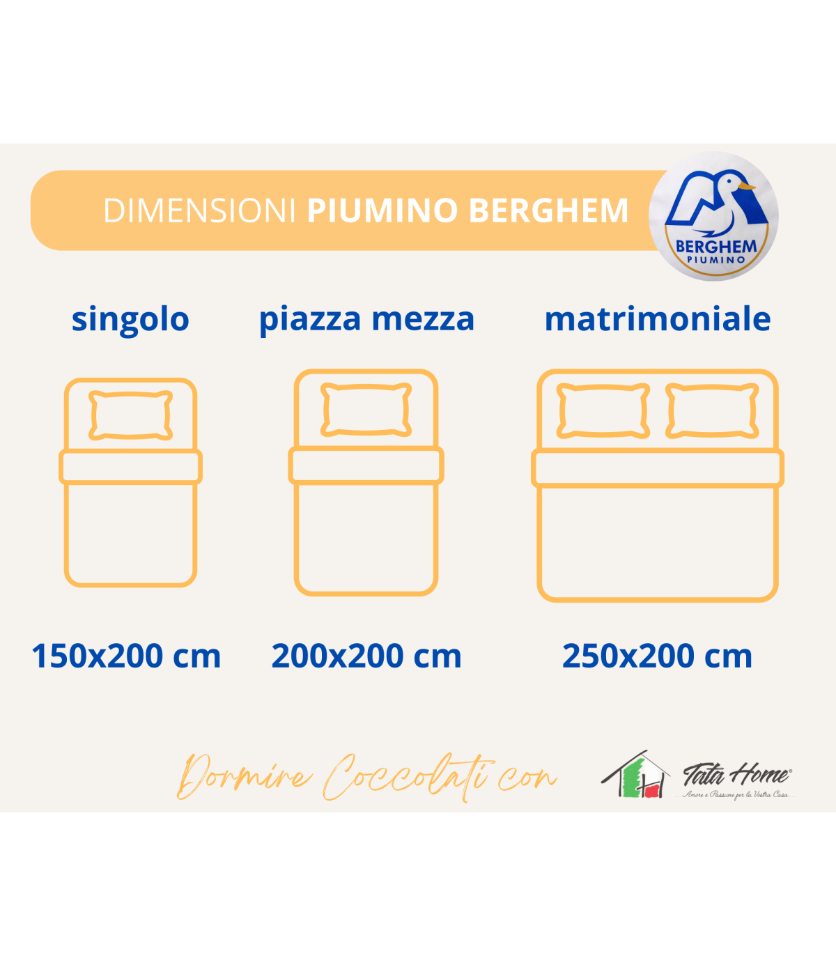 Piumino Winter in piumino d'oca al 50% e 50% Piumette disponibile in 3 misurazioni : singolo, piazza e mezza, matrimoniale.