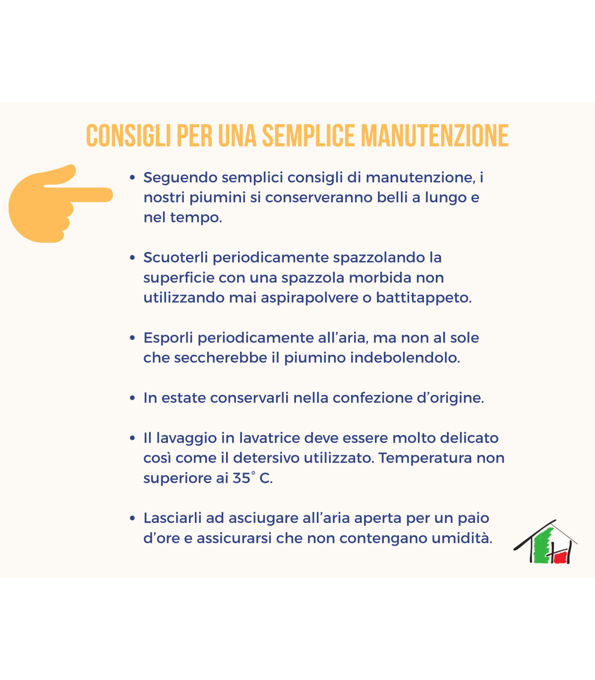 Piumino Winter in piumino d'oca al 50% e 50% Piumette disponibile in 3 misurazioni : singolo, piazza e mezza, matrimoniale.