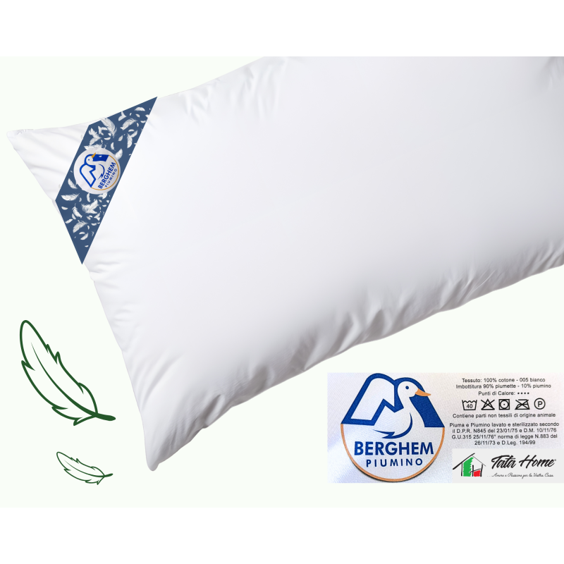 Guanciale cm 50X80 altezza 13 cm in Vera Piuma MOD. BERGHEM