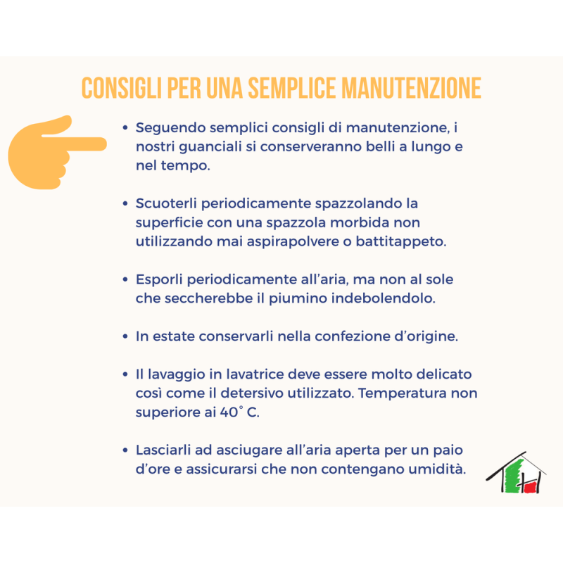 Guanciale cm 50X80 altezza 13 cm in Vera Piuma MOD. BERGHEM