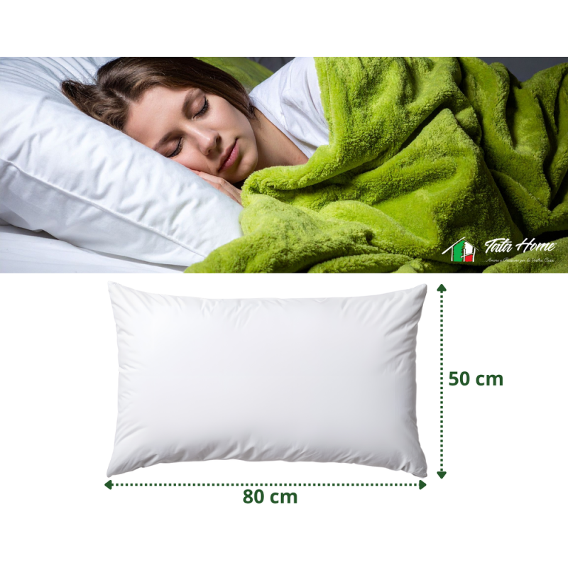 Guanciale cm 50X80 altezza 13 cm in Vera Piuma MOD. BERGHEM