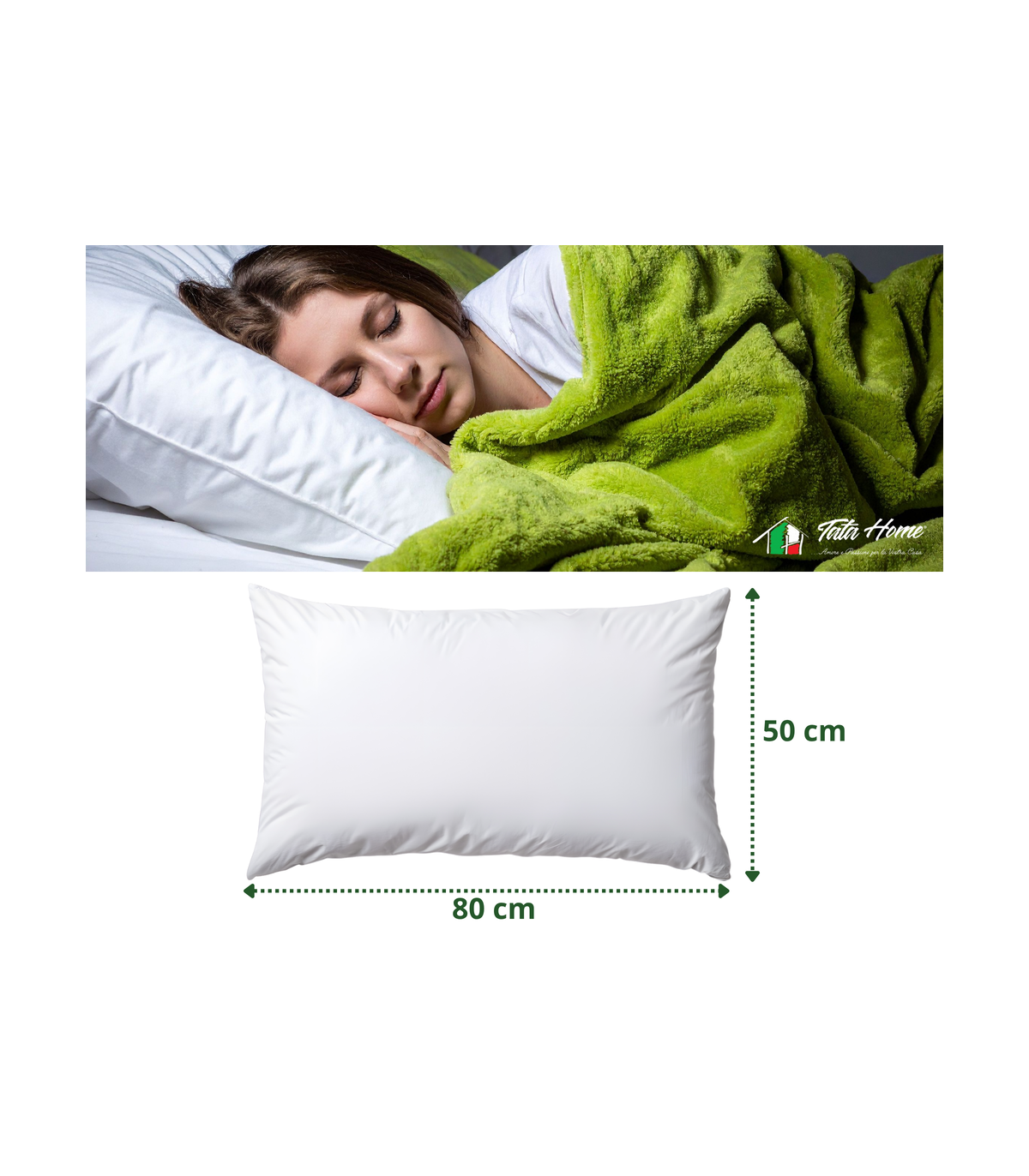 Guanciale cm 50X80 altezza 13 cm in Vera Piuma MOD. BERGHEM