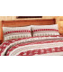Parure Copripiumino Set Federa/e con Sacco Piumino Made in Italy Fantasia Tirolese Mod. Corvara Rosso