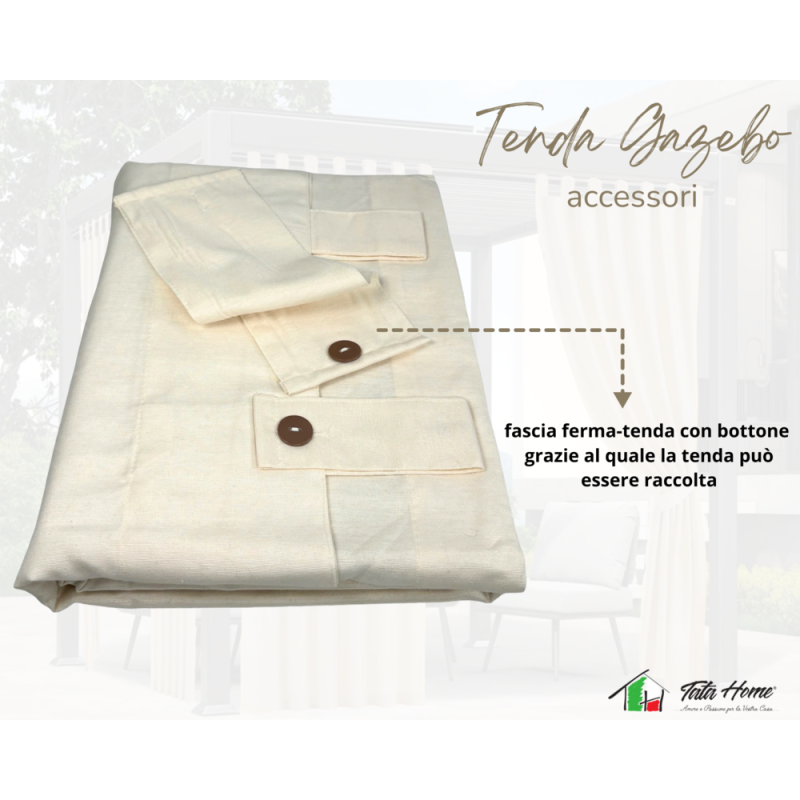 Tenda Gazebo per Esterno Misura 160x270 cm con Passanti e Bottoni Colore GRIGIO