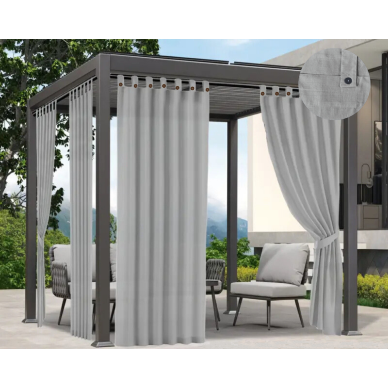 Tenda Gazebo per Esterno Misura 160x270 cm con Passanti e Bottoni Colore GRIGIO