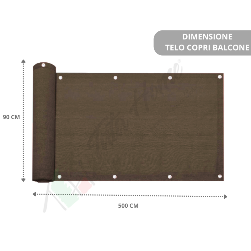Telo copribalcone frangivista parasole 90x500 cm 5 Colori CON CORDA
