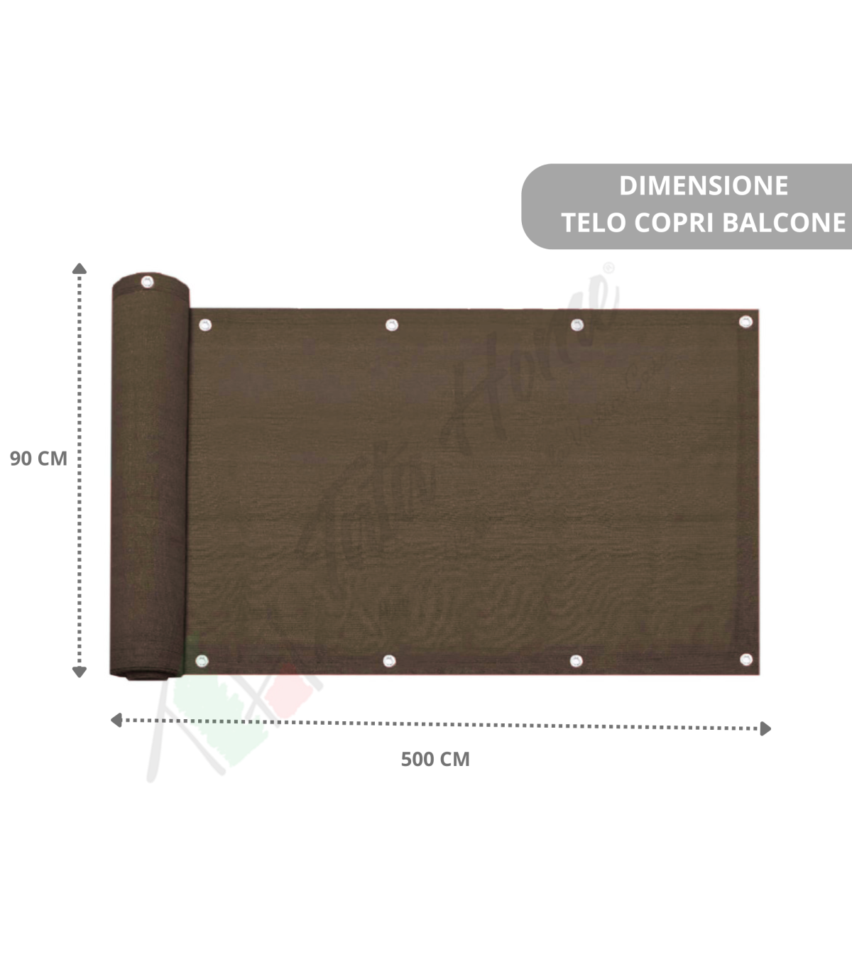Telo copribalcone frangivista parasole 90x500 cm 5 Colori CON CORDA