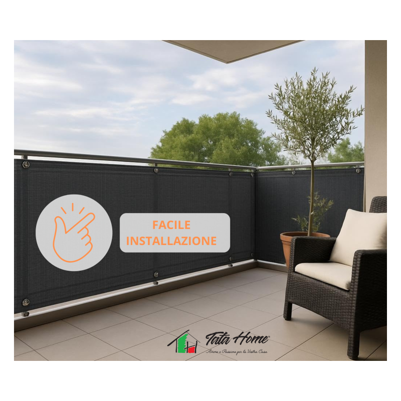 Telo copribalcone frangivista parasole 90x500 cm 5 Colori CON CORDA