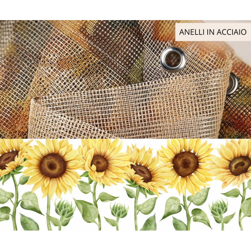 Tenda Zanzariera Beige Antimosche Poliestere misura 150x250 cm Dis. 3 GIRASOLI