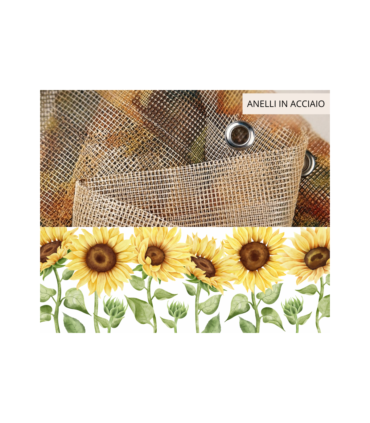 Tenda Zanzariera Beige Antimosche Poliestere misura 150x250 cm Dis. 3 GIRASOLI