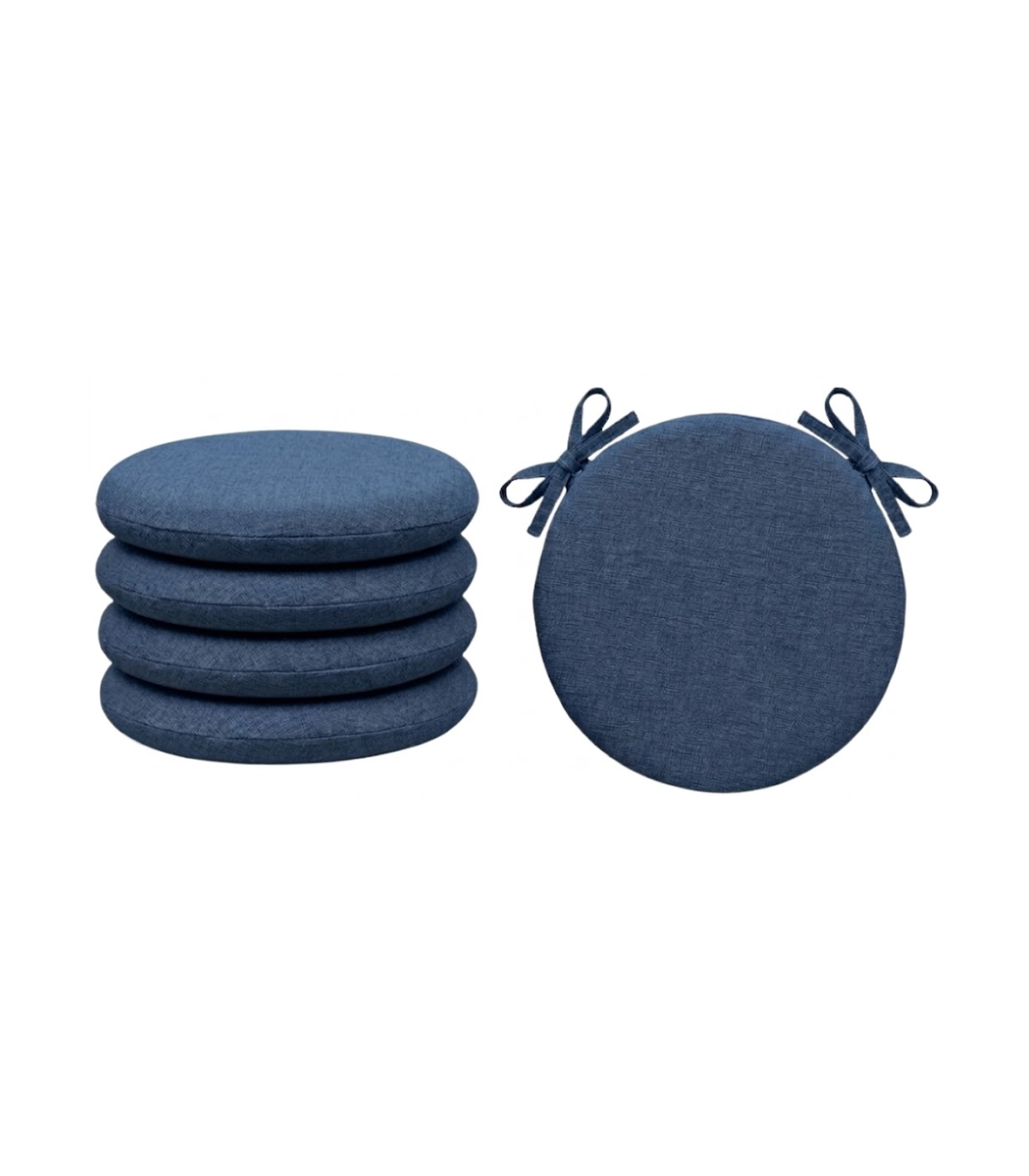 SET 4 PEZZI Cuscini Sedia Rotondi con Laccetti Diametro 40 cm Spessore 3 cm Mod. BILLY
