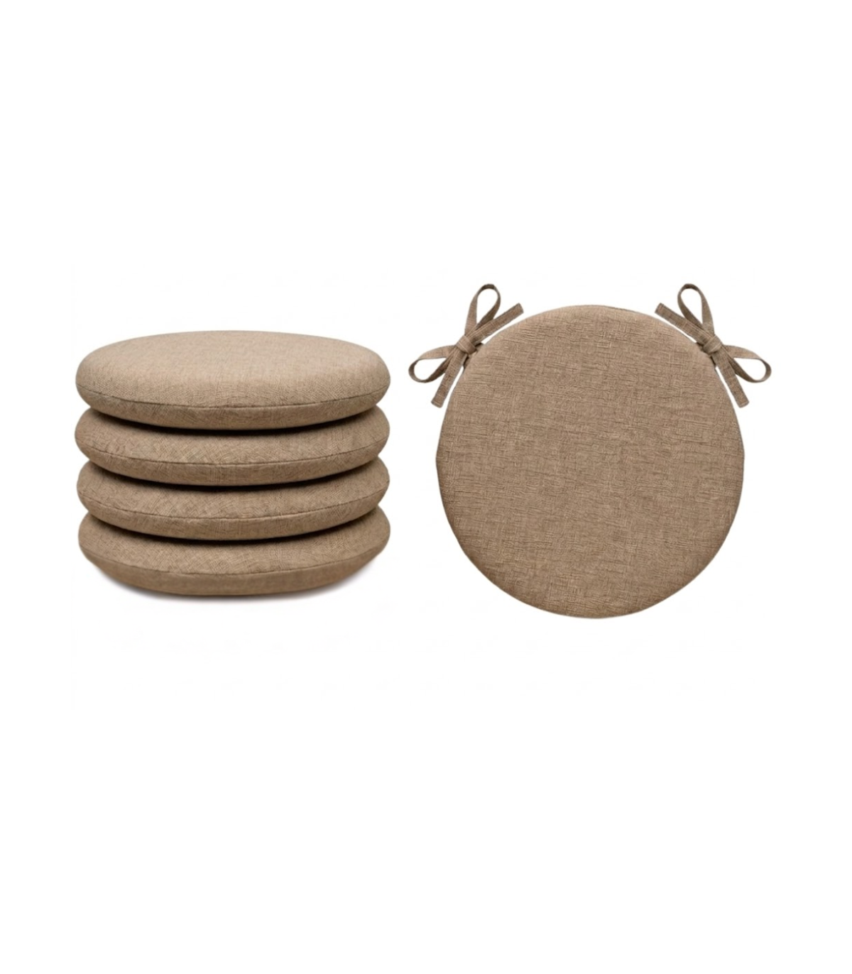 SET 4 PEZZI Cuscini Sedia Rotondi con Laccetti Diametro 40 cm Spessore 3 cm Mod. BILLY
