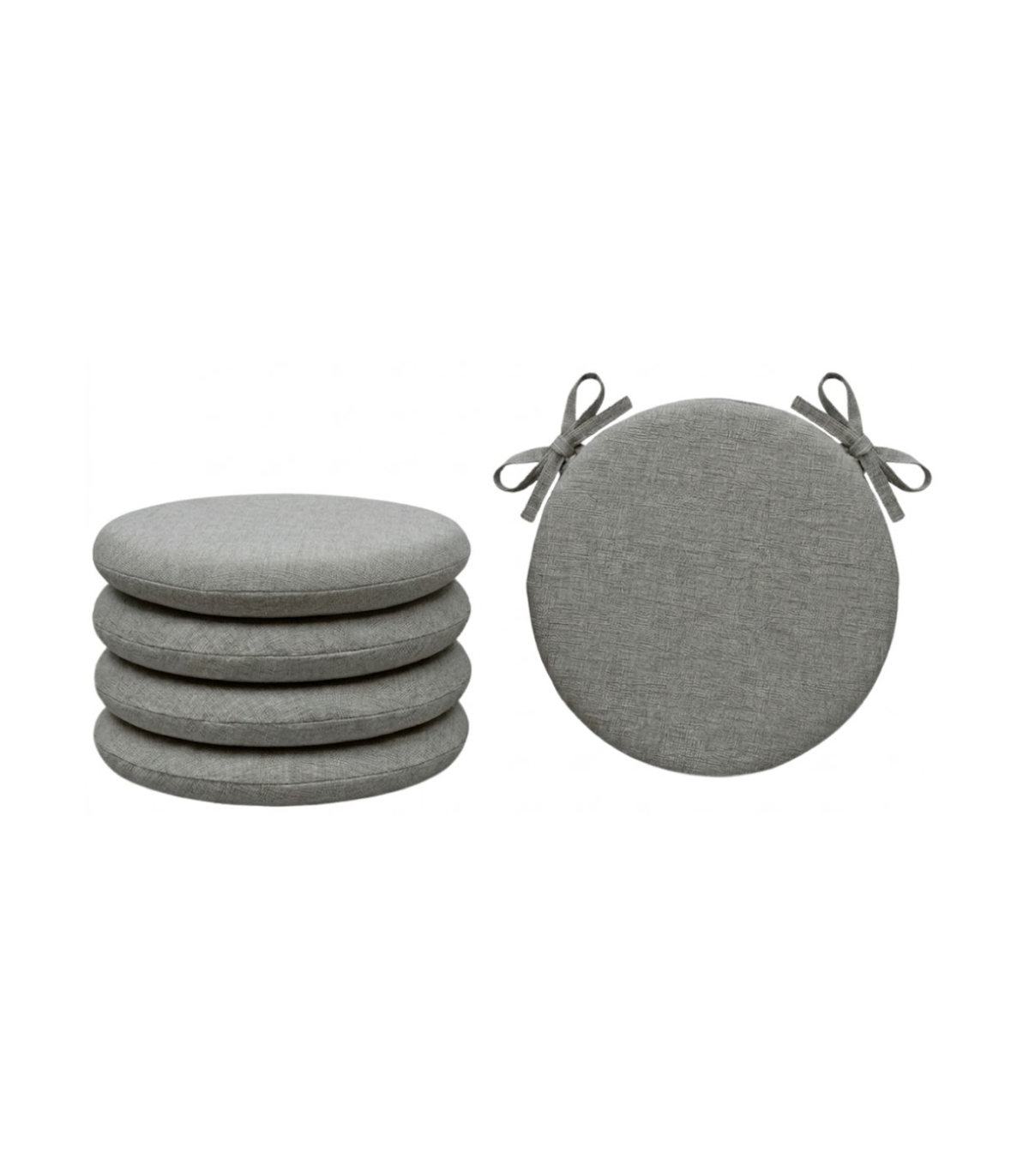 SET 4 PEZZI Cuscini Sedia Rotondi con Laccetti Diametro 40 cm Spessore 3 cm Mod. BILLY