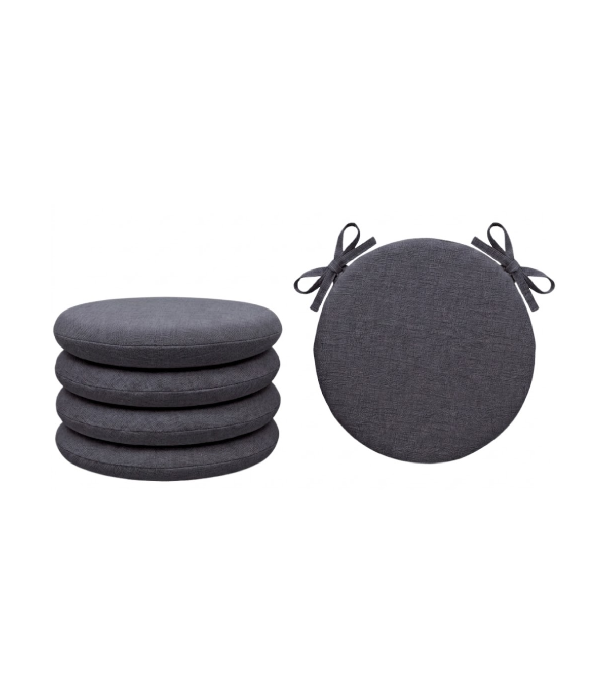 SET 4 PEZZI Cuscini Sedia Rotondi con Laccetti Diametro 40 cm Spessore 3 cm Mod. BILLY