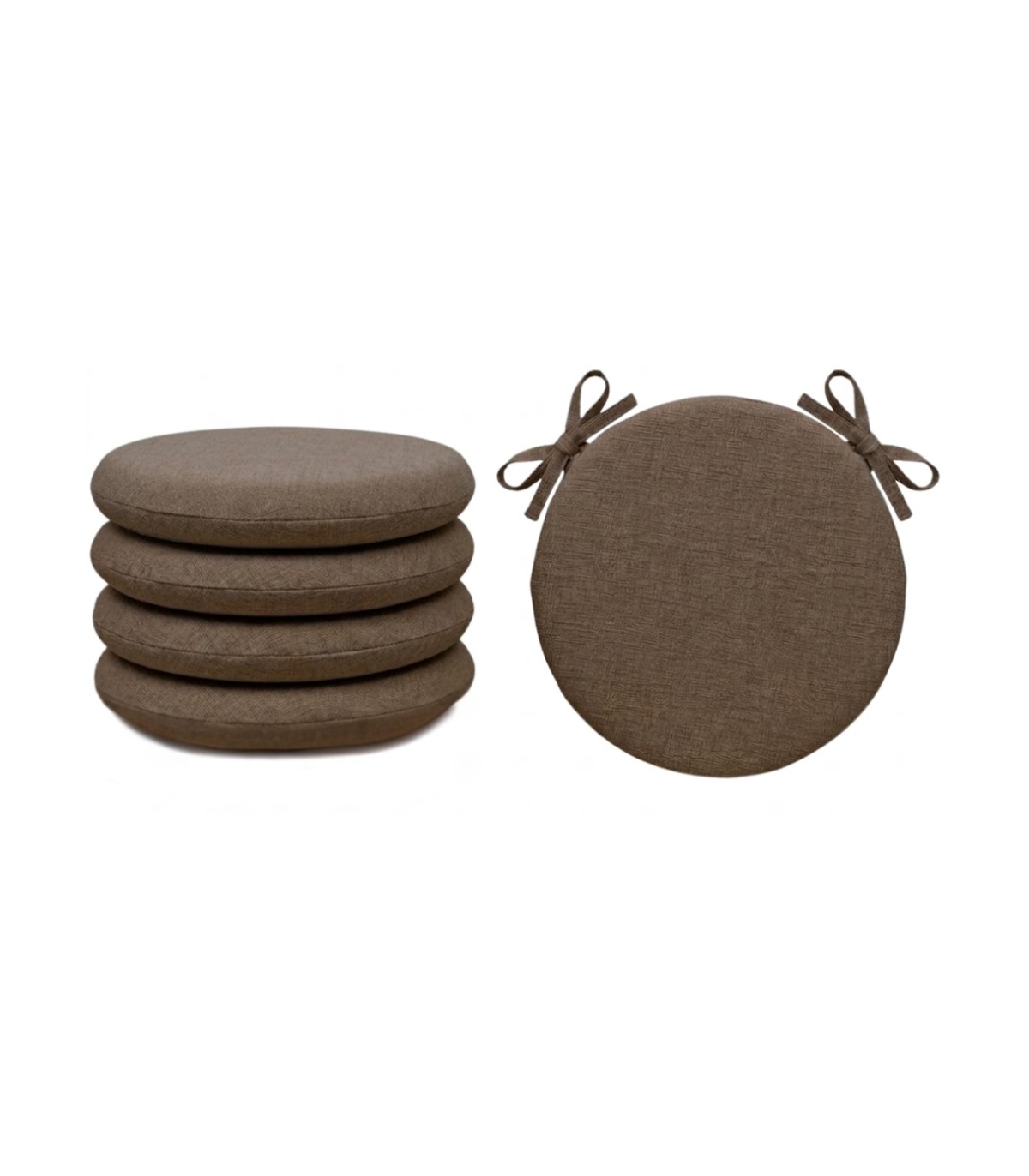 SET 4 PEZZI Cuscini Sedia Rotondi con Laccetti Diametro 40 cm Spessore 3 cm Mod. BILLY