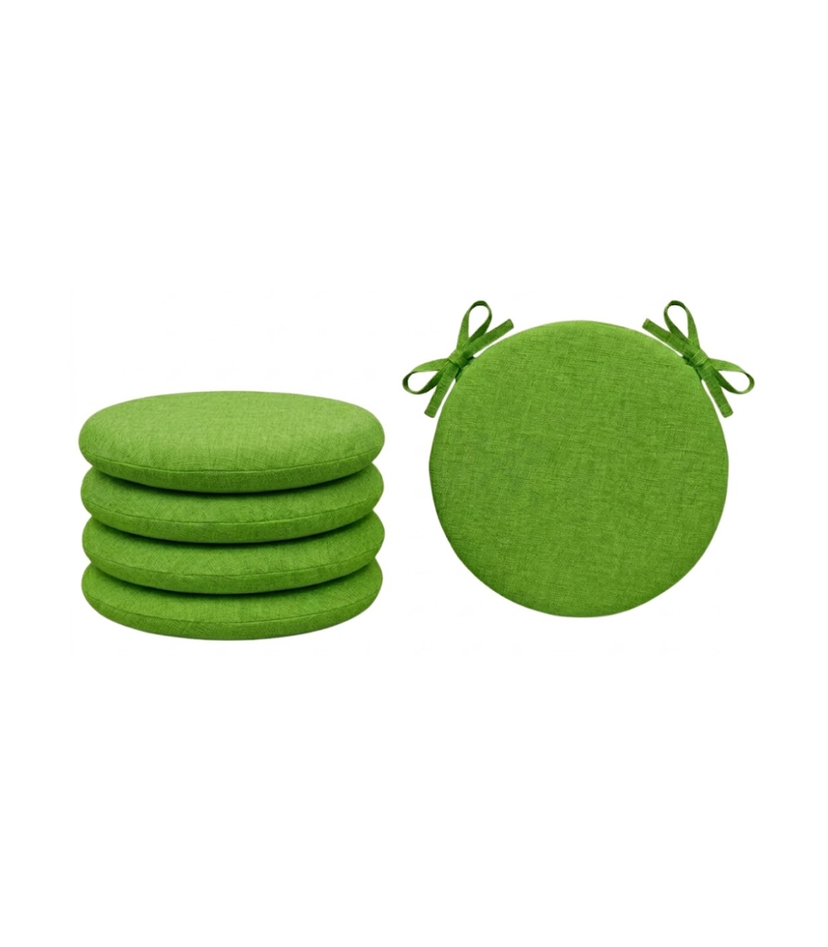 SET 4 PEZZI Cuscini Sedia Rotondi con Laccetti Diametro 40 cm Spessore 3 cm Mod. BILLY