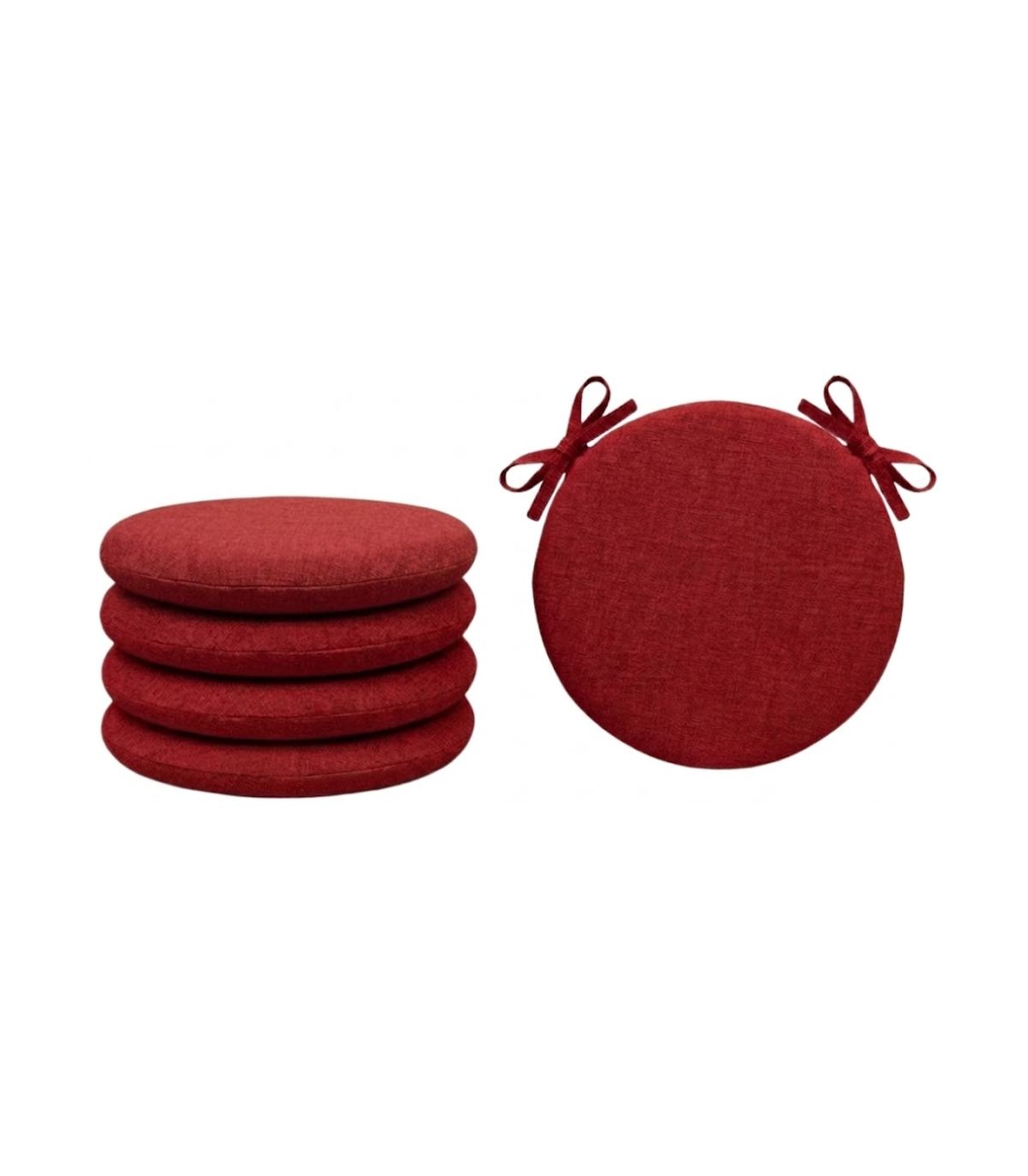 SET 4 PEZZI Cuscini Sedia Rotondi con Laccetti Diametro 40 cm Spessore 3 cm Mod. BILLY
