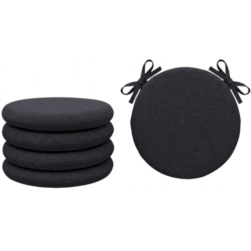 SET 4 PEZZI Cuscini Sedia Rotondi con Laccetti Diametro 40 cm Spessore 3 cm Mod. BILLY