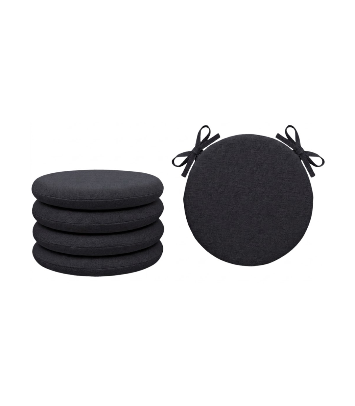 SET 4 PEZZI Cuscini Sedia Rotondi con Laccetti Diametro 40 cm Spessore 3 cm Mod. BILLY