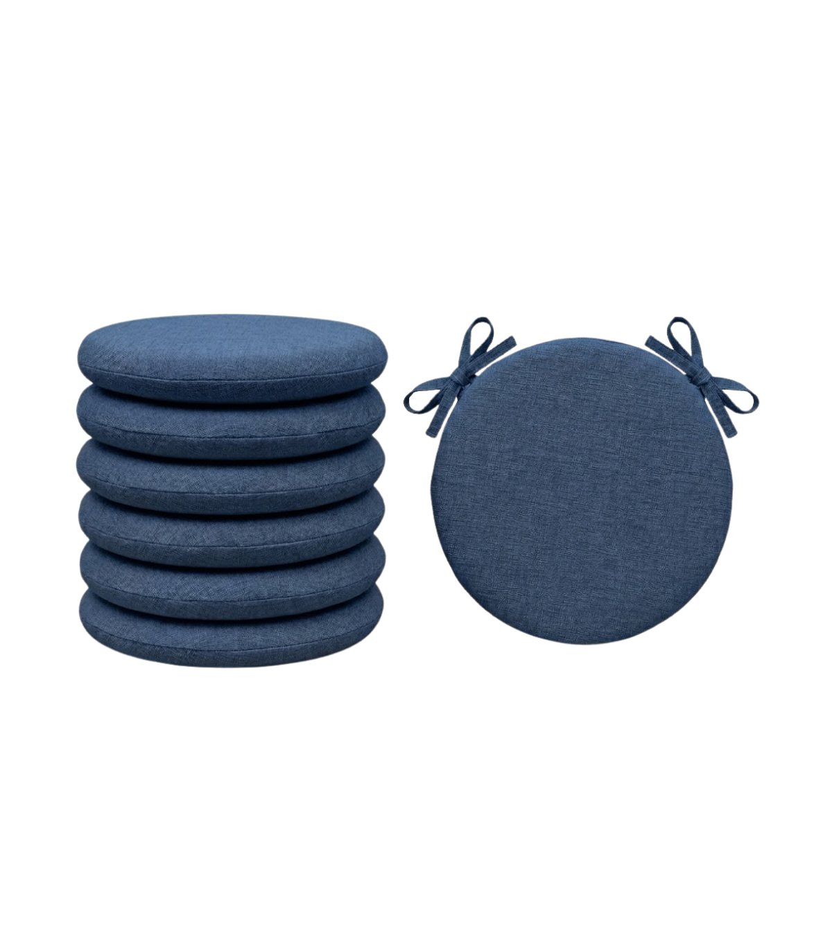 SET 6 PEZZI Cuscini Sedia Rotondi con Laccetti Diametro 40 cm Spessore 3 cm Mod. BILLY