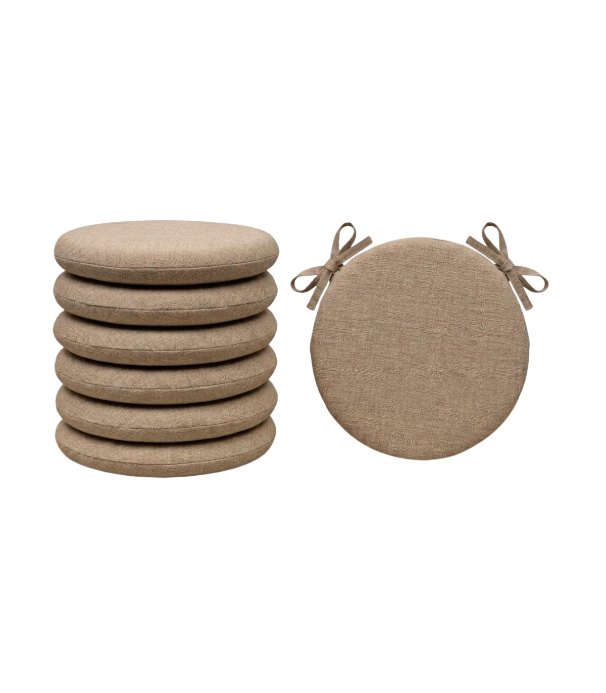 SET 6 PEZZI Cuscini Sedia Rotondi con Laccetti Diametro 40 cm Spessore 3 cm Mod. BILLY