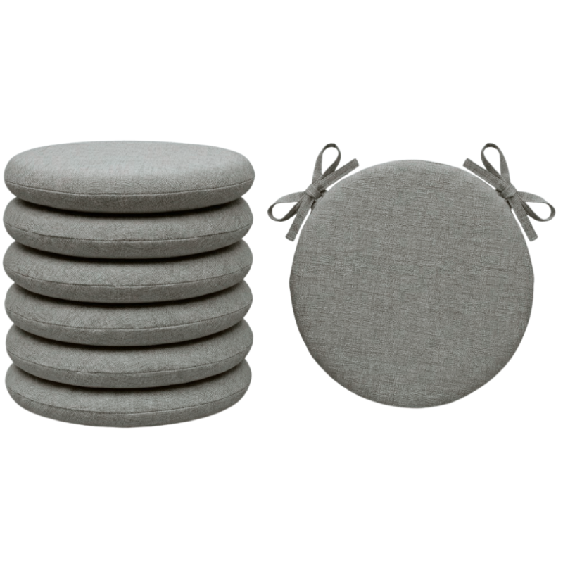 SET 6 PEZZI Cuscini Sedia Rotondi con Laccetti Diametro 40 cm Spessore 3 cm Mod. BILLY