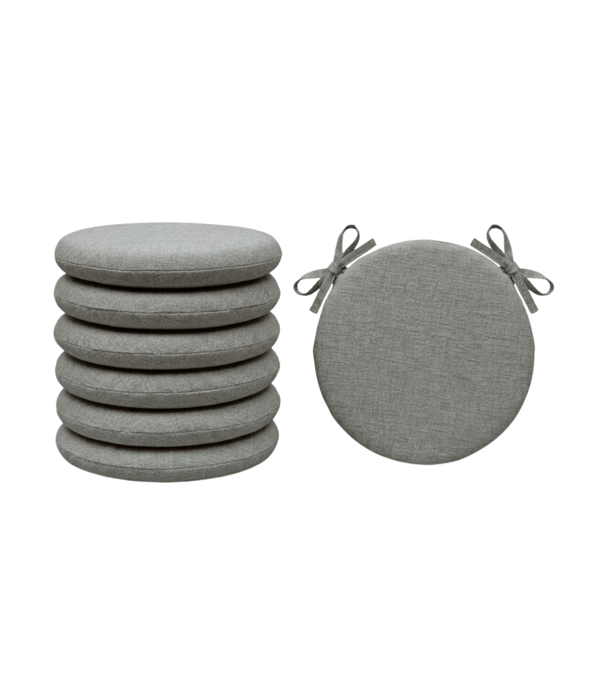 SET 6 PEZZI Cuscini Sedia Rotondi con Laccetti Diametro 40 cm Spessore 3 cm Mod. BILLY