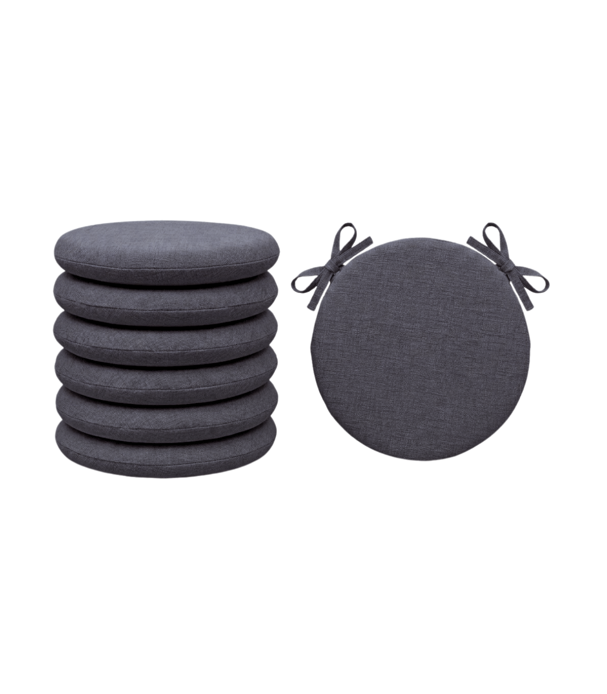 SET 6 PEZZI Cuscini Sedia Rotondi con Laccetti Diametro 40 cm Spessore 3 cm Mod. BILLY
