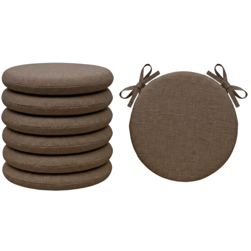 SET 6 PEZZI Cuscini Sedia Rotondi con Laccetti Diametro 40 cm Spessore 3 cm Mod. BILLY