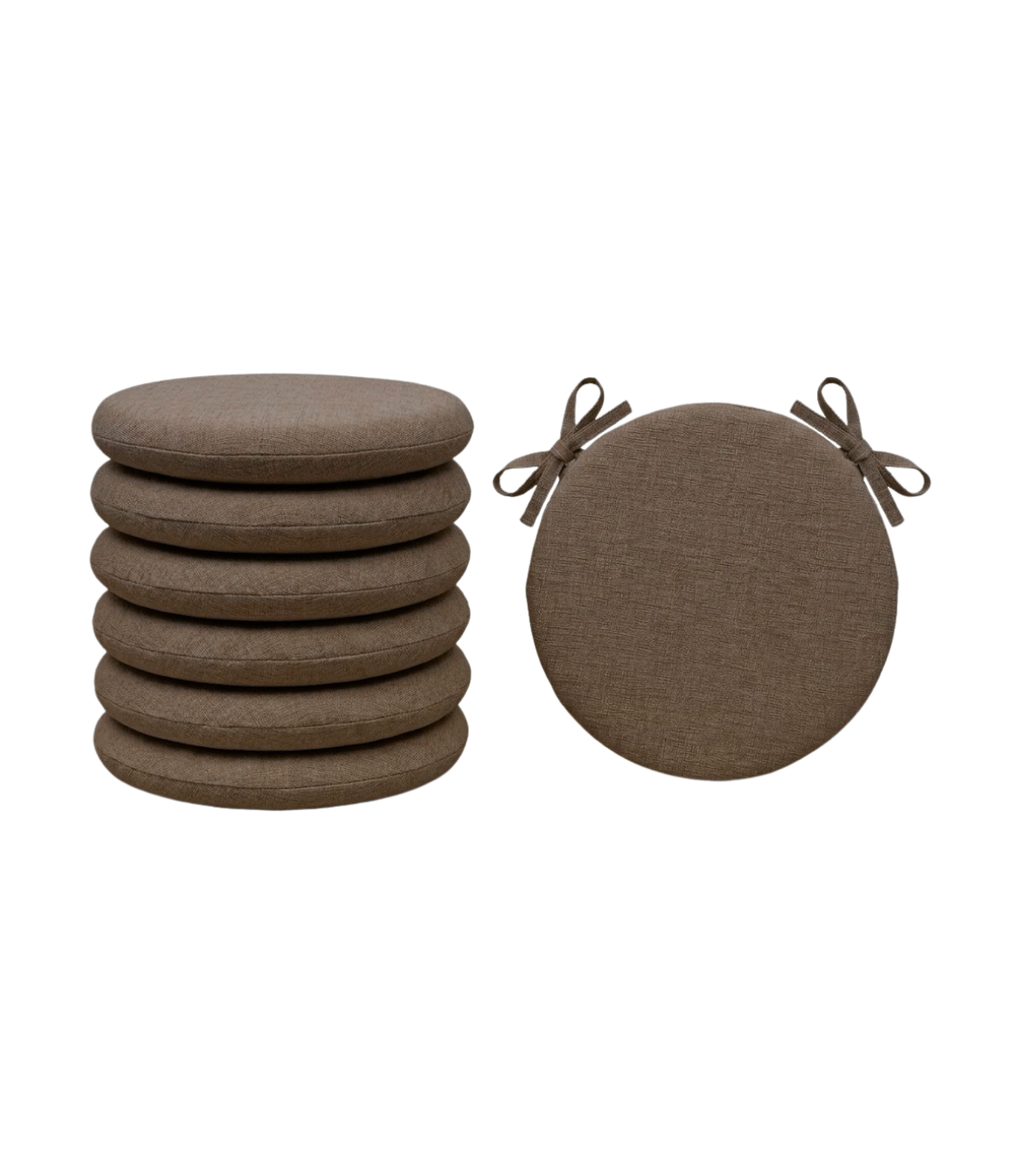 SET 6 PEZZI Cuscini Sedia Rotondi con Laccetti Diametro 40 cm Spessore 3 cm Mod. BILLY