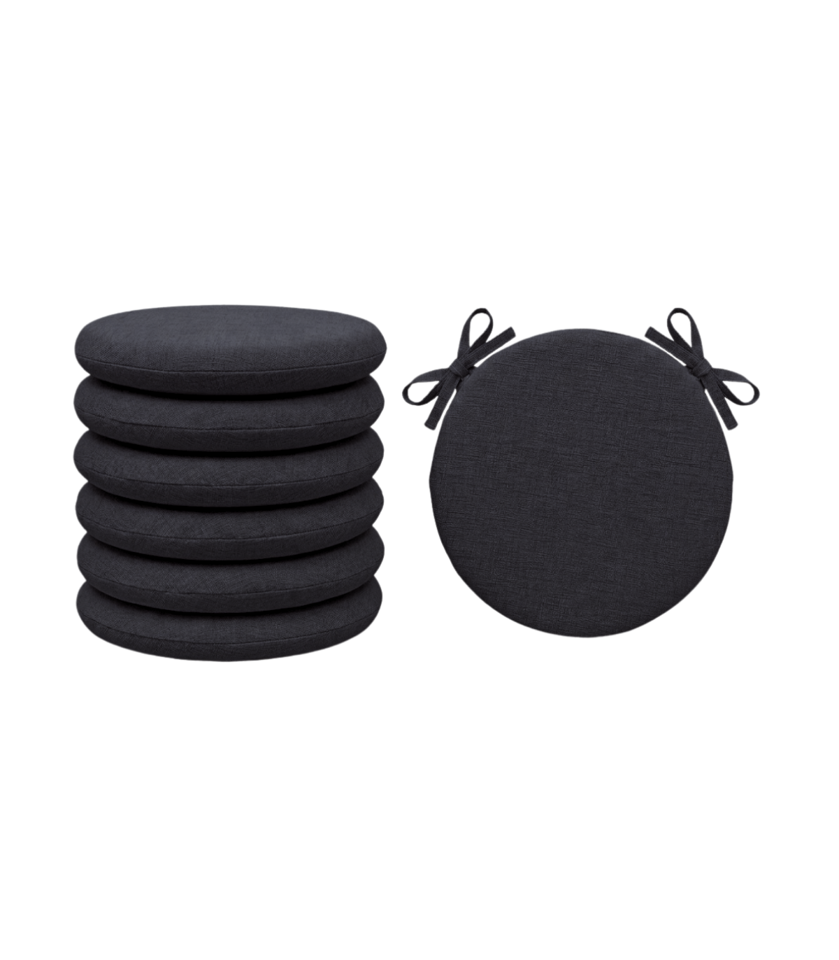 SET 6 PEZZI Cuscini Sedia Rotondi con Laccetti Diametro 40 cm Spessore 3 cm Mod. BILLY