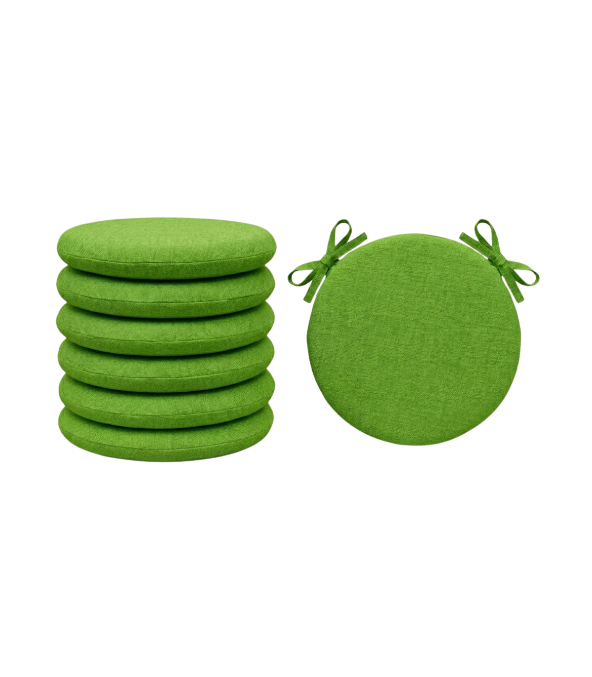 SET 6 PEZZI Cuscini Sedia Rotondi con Laccetti Diametro 40 cm Spessore 3 cm Mod. BILLY