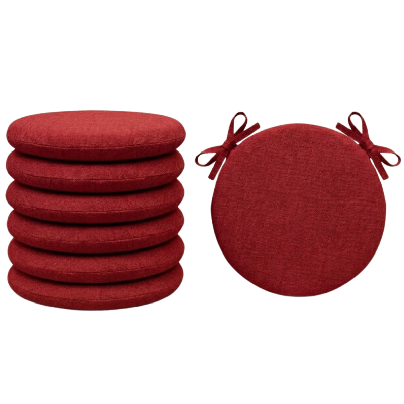 SET 6 PEZZI Cuscini Sedia Rotondi con Laccetti Diametro 40 cm Spessore 3 cm Mod. BILLY