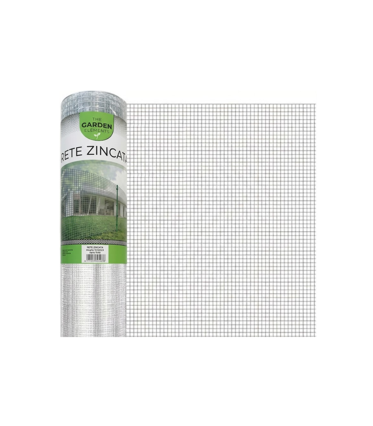 Rete Metallica ZINCATA Elettrosaldata Maglia Stretta Quadra 12,5x12,5 mm Col. GRIGIO