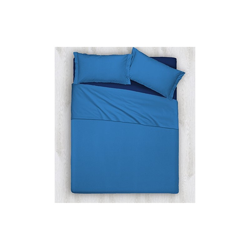 Joli Completo Letto composto da Lenzuolo Sotto con angoli ed elastici, Lenzuolo Sopra e Coppia Federe 100% Cotone Made in Ita