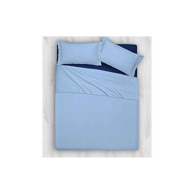 Joli Completo Letto composto da Lenzuolo Sotto con angoli ed elastici, Lenzuolo Sopra e Coppia Federe 100% Cotone Made in Ita